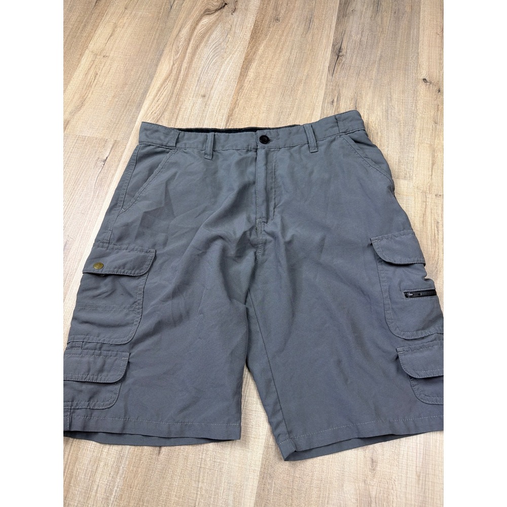 Denali Mens Cargo Short Size 32 Gray Hiking Fishing Outdoor Multi Pocket Utility